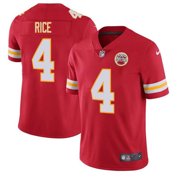 Men??s Kansas City Chiefs #4 Rashee Rice Red Vapor Untouchable Limited Stitched Football Jersey